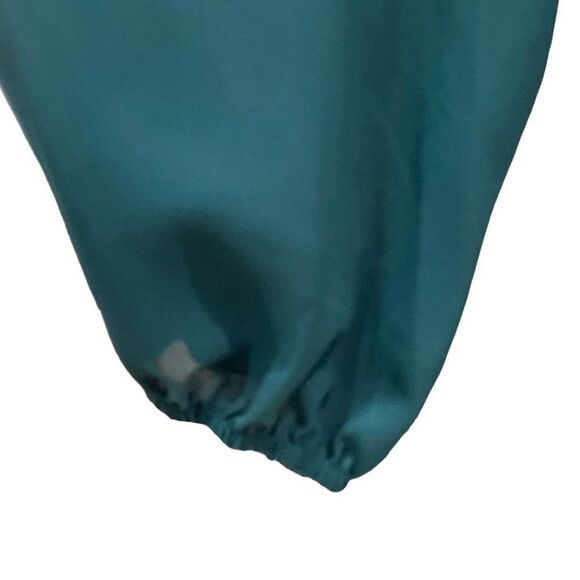 Nanette Women's Green Mock Neck Balloon-Sleeve Smocked Tiered Dress Size 10 NWT - Picture 5 of 11